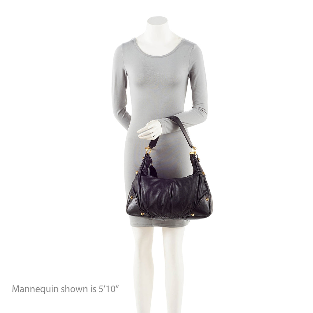 Gucci Leather Jockey Medium Hobo