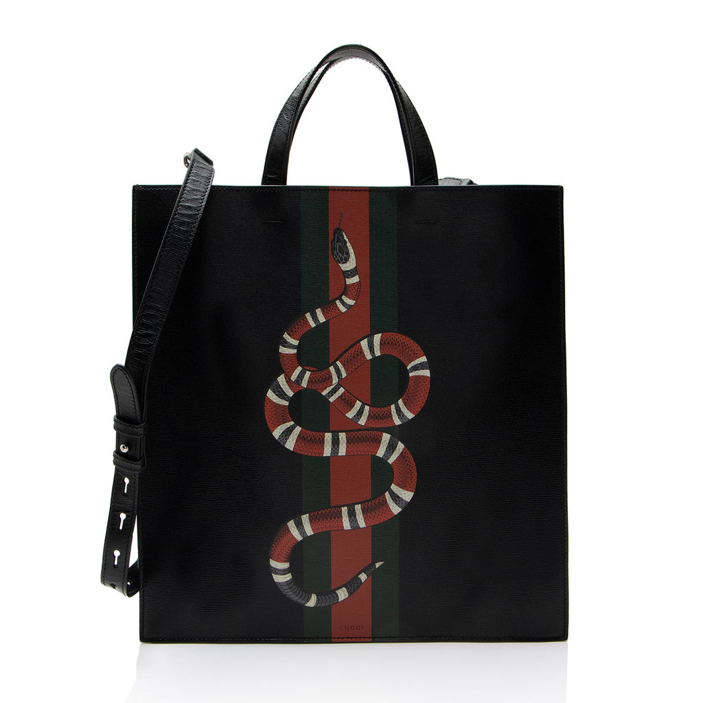 Gucci Leather Kingsnake Tote