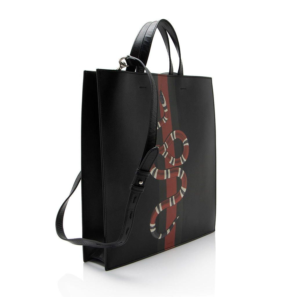 Gucci Leather Kingsnake Tote