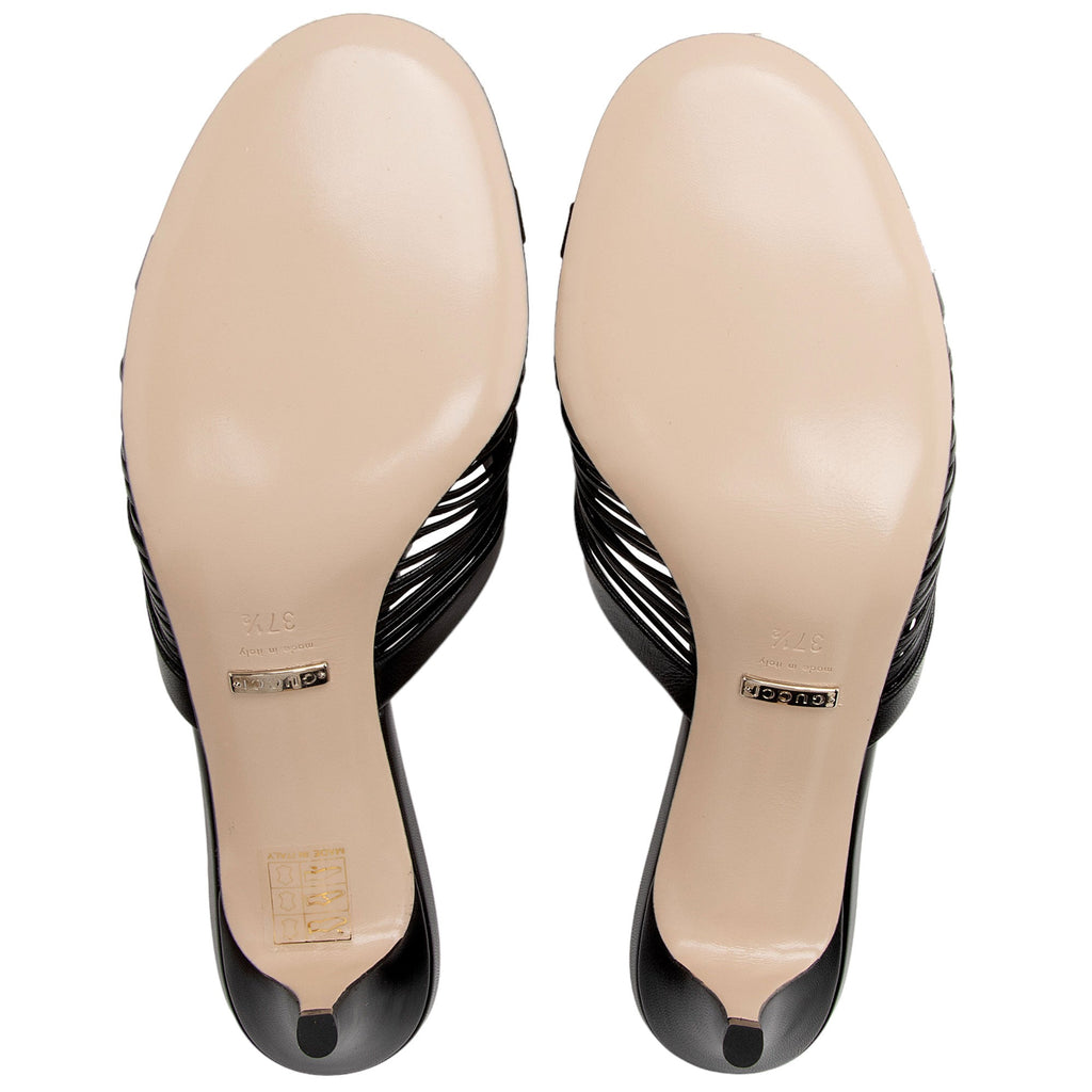 Gucci Leather Knot Sandals - Size 7.5 / 37.5 (SHF-CuMczF)