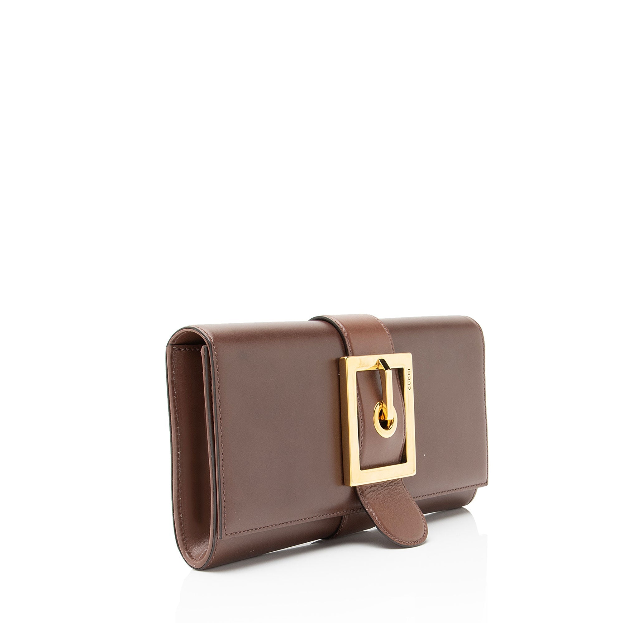 Gucci Leather Lady Buckle Clutch