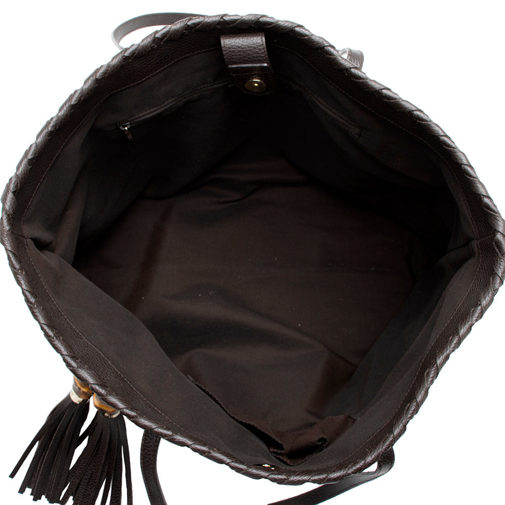 Gucci Leather Large Tassel Tote - FINAL SALE (SHF-15195)