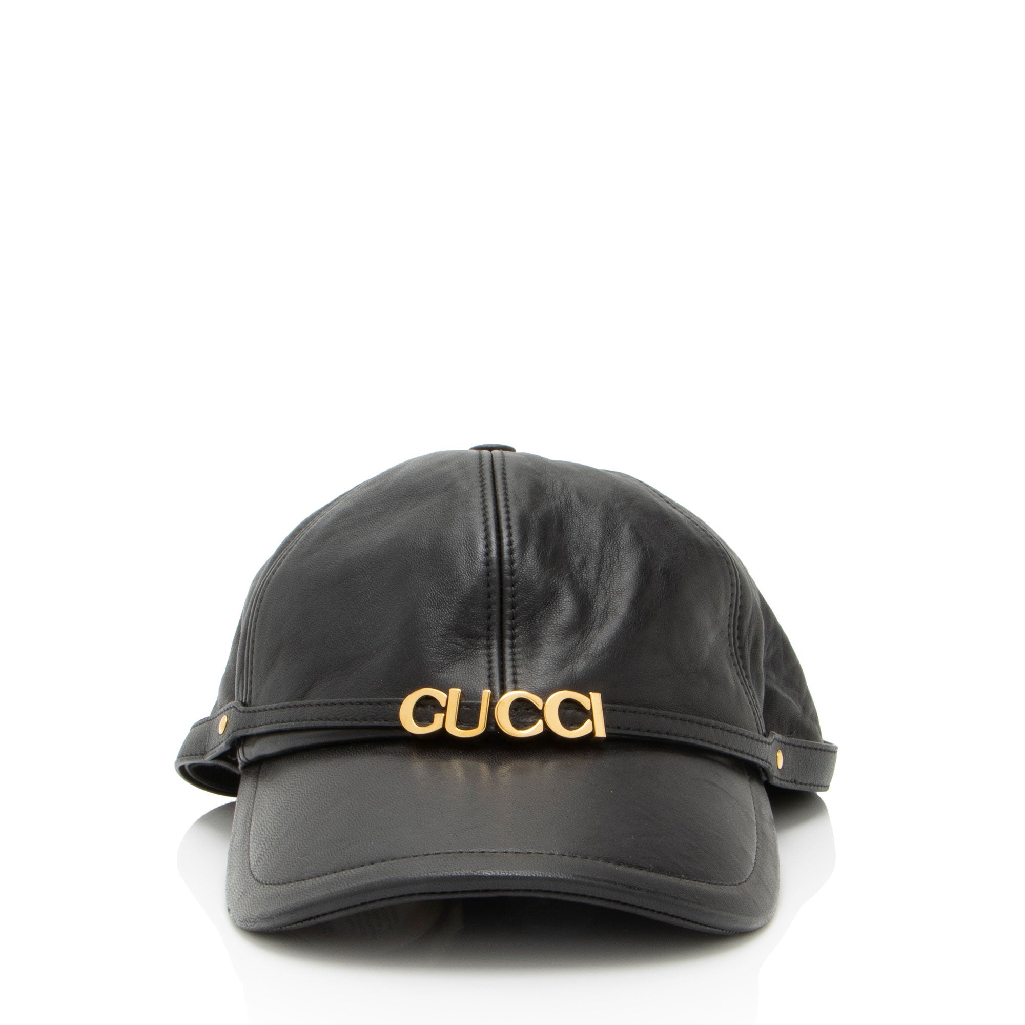 Gucci Leather Logo Baseball Hat - Size S