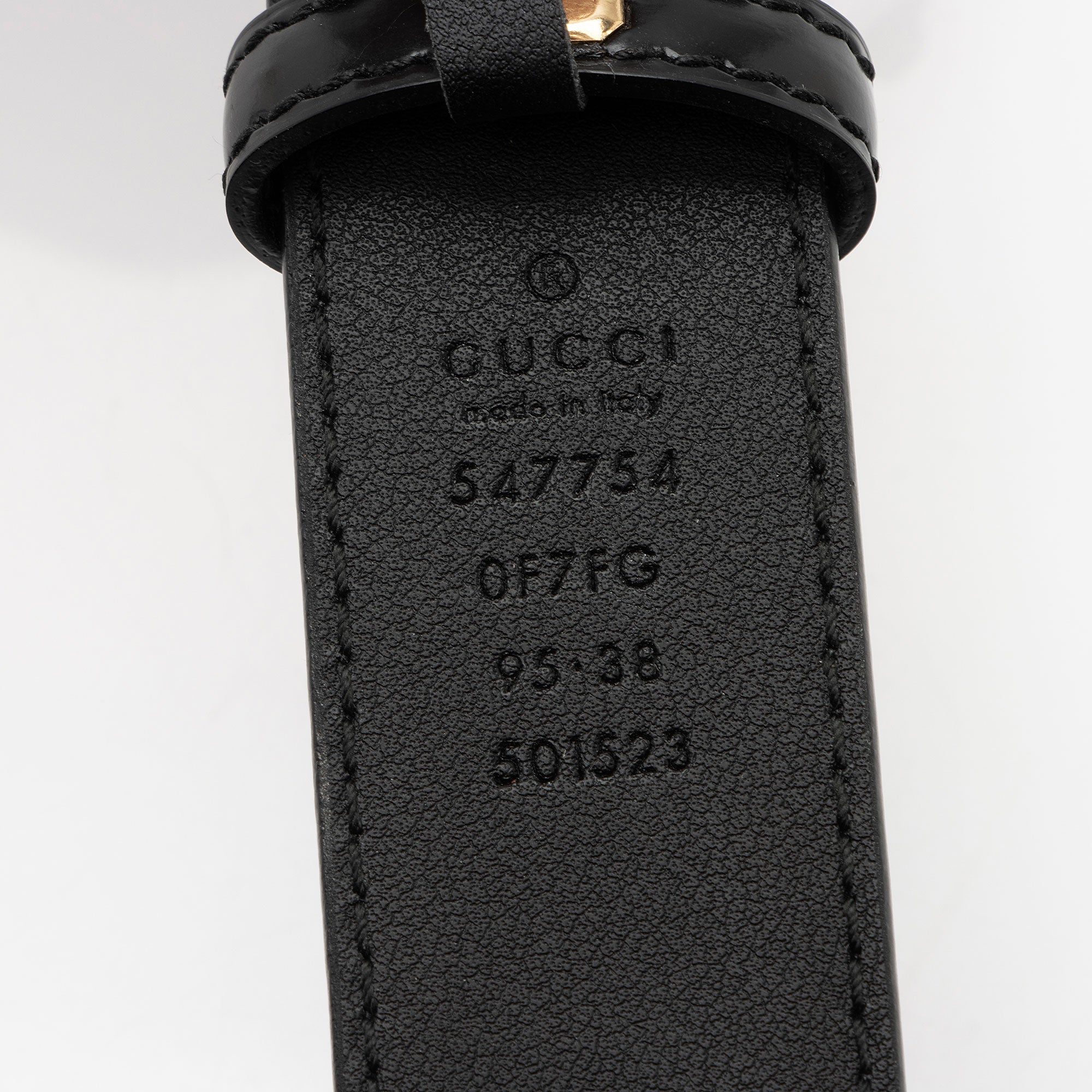 Gucci Leather Enamel Logo Belt - Size 38 / 95 (SHF-mDnVzm)