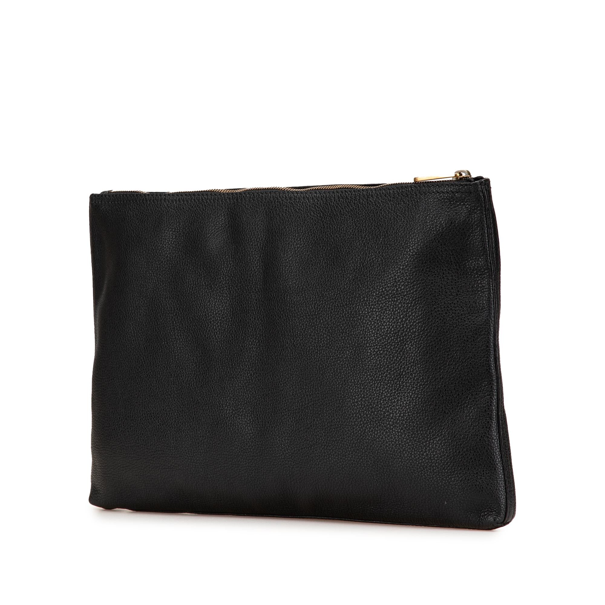 Gucci Leather Logo Clutch Bag