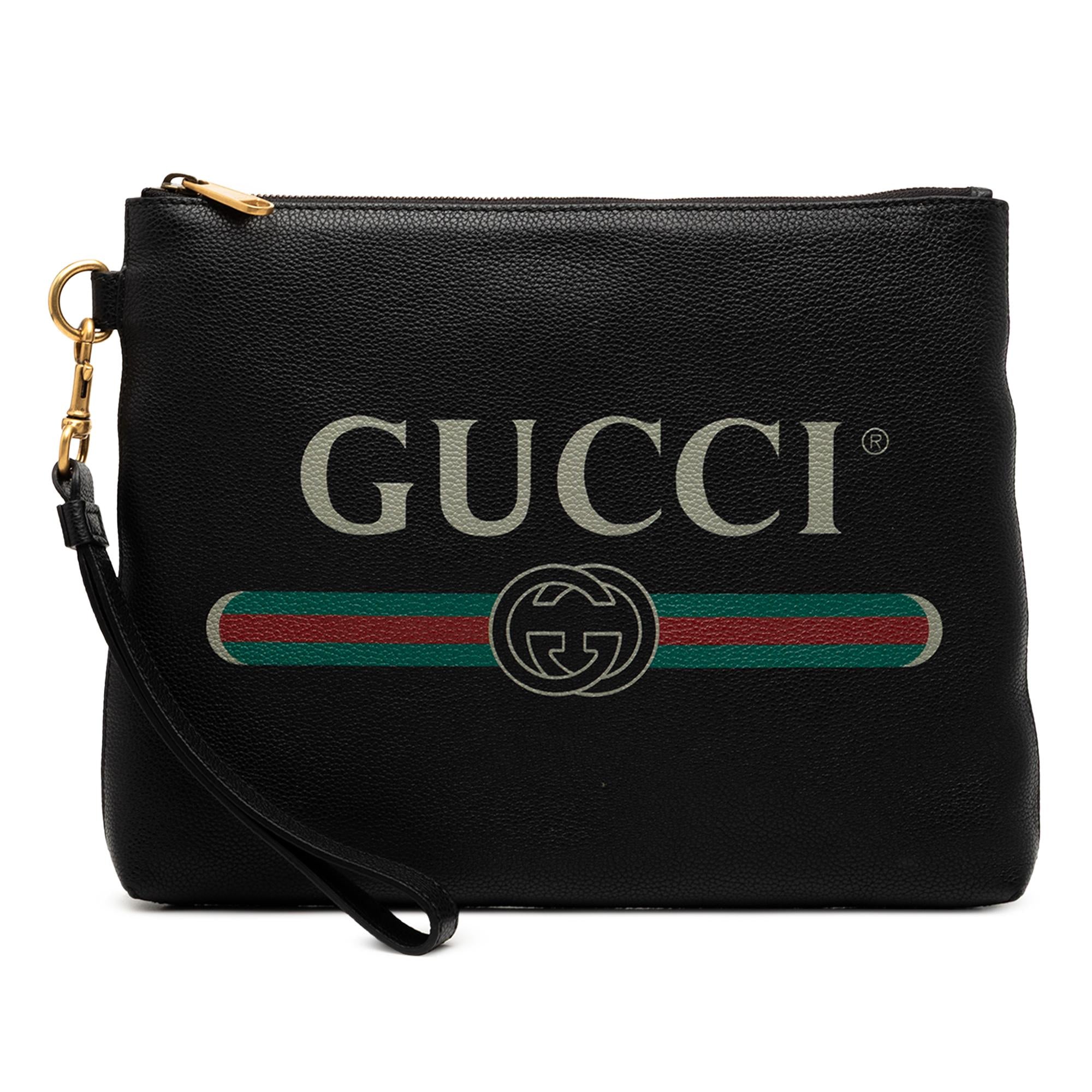 Gucci Leather Logo Clutch