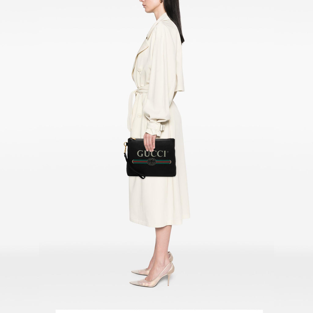 Gucci Leather Logo Clutch