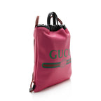 Gucci Leather Logo Drawstring Backpack (SHF-13243)