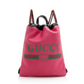 Gucci Leather Logo Drawstring Backpack (SHF-21880)