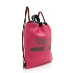 Gucci Leather Logo Drawstring Backpack (SHF-21880)