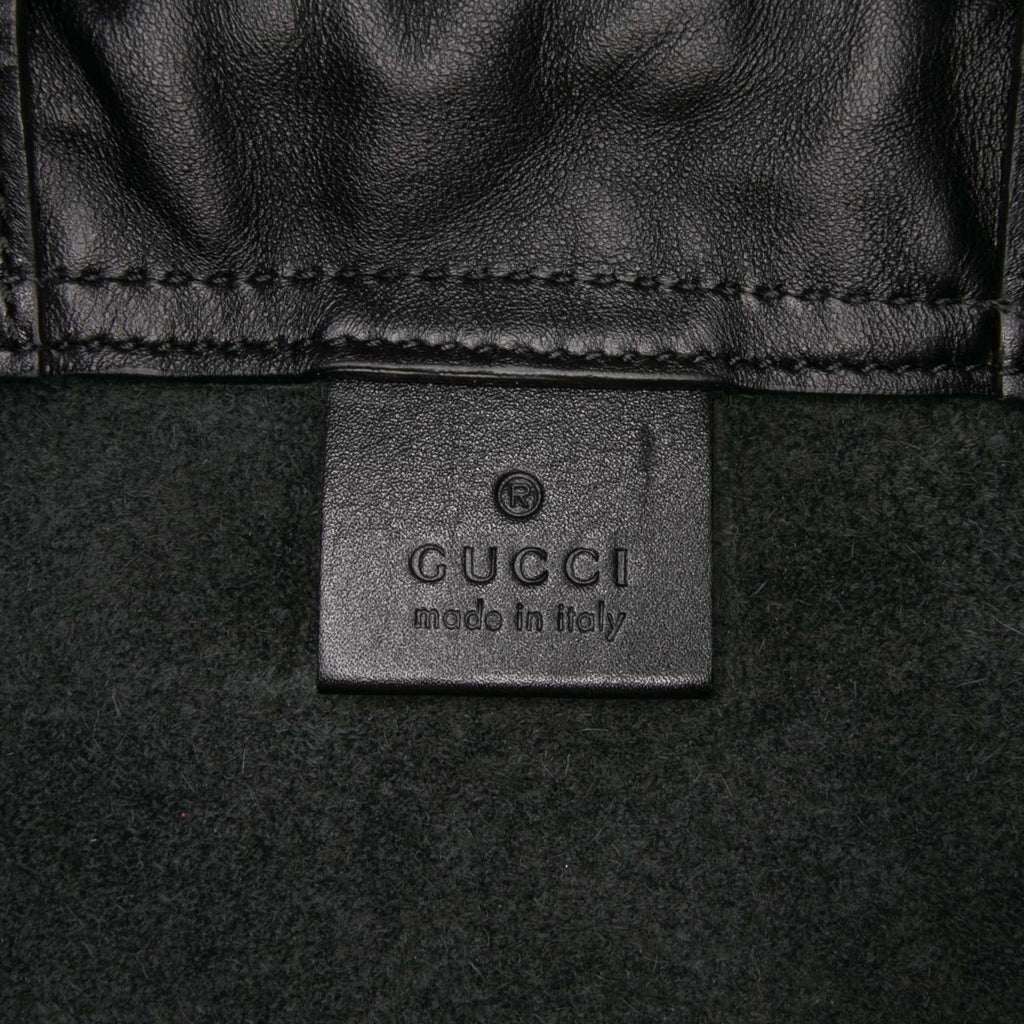 Gucci Leather Logo Drawstring Backpack