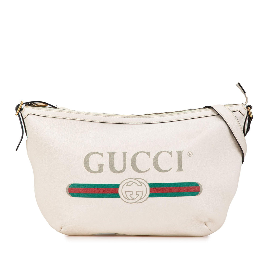Gucci Leather Logo Half Moon Crossbody