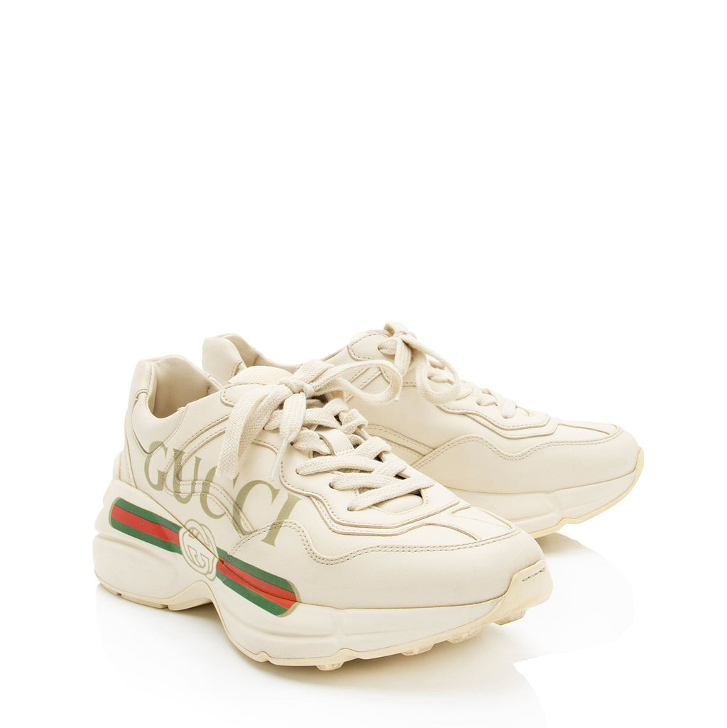 Gucci Leather Logo Rhyton Sneakers - Size 6.5 / 36.5