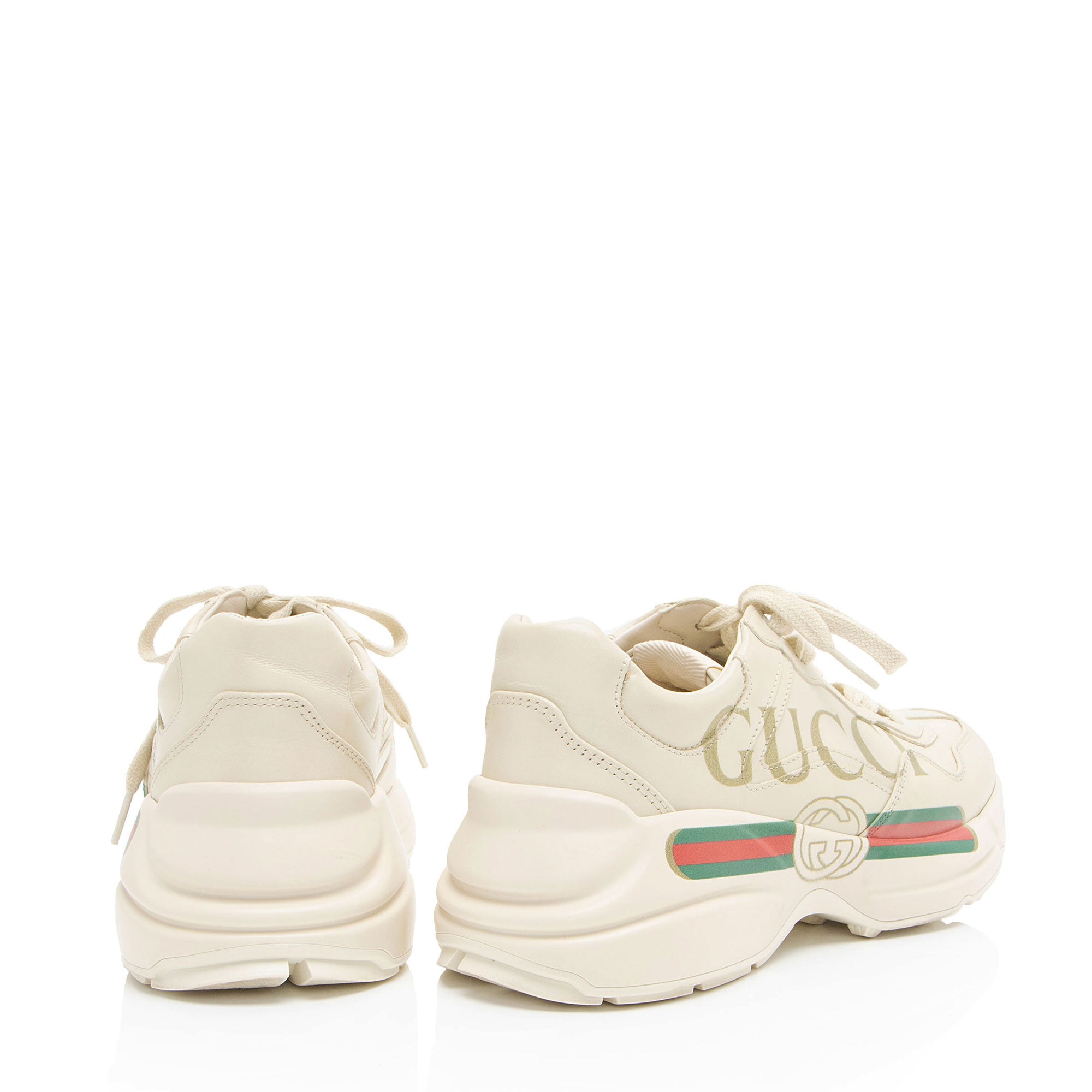 Gucci Leather Logo Rhyton Sneakers - Size 7 / 37
