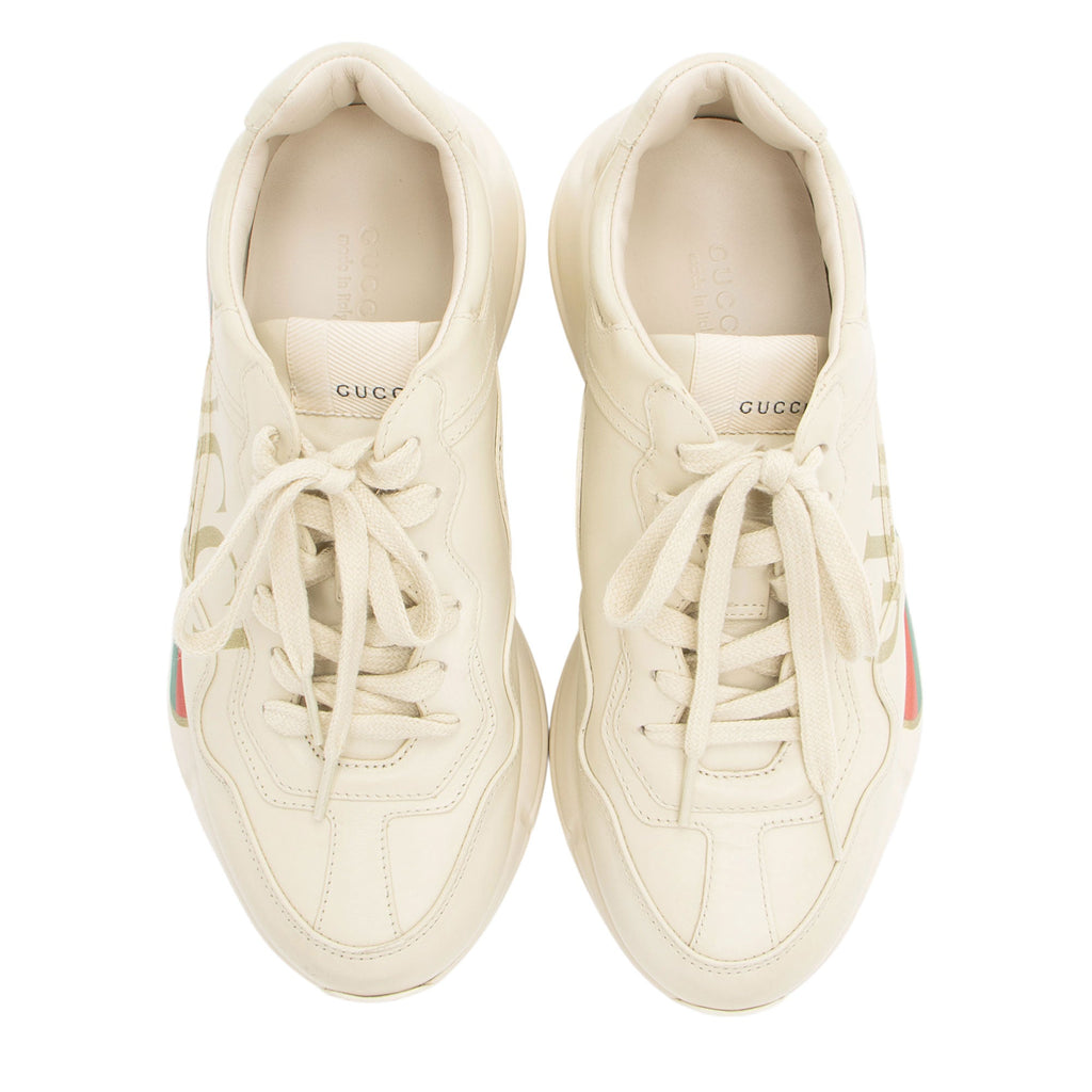 Gucci Leather Logo Rhyton Sneakers - Size 7 / 37