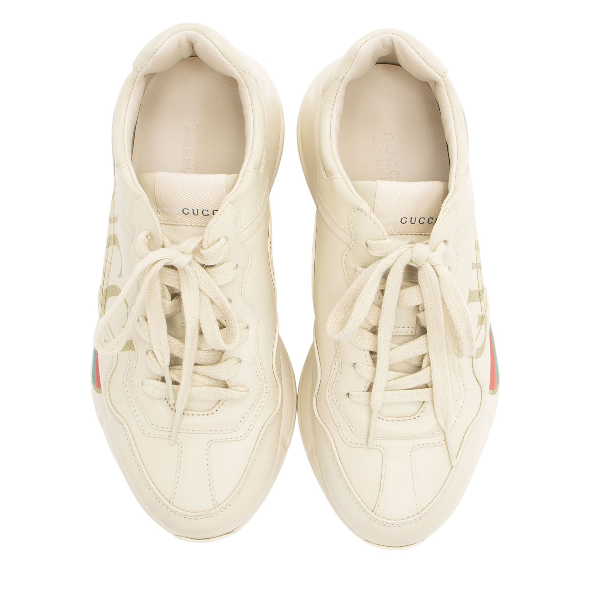 Gucci Leather Logo Rhyton Sneakers - Size 7 / 37