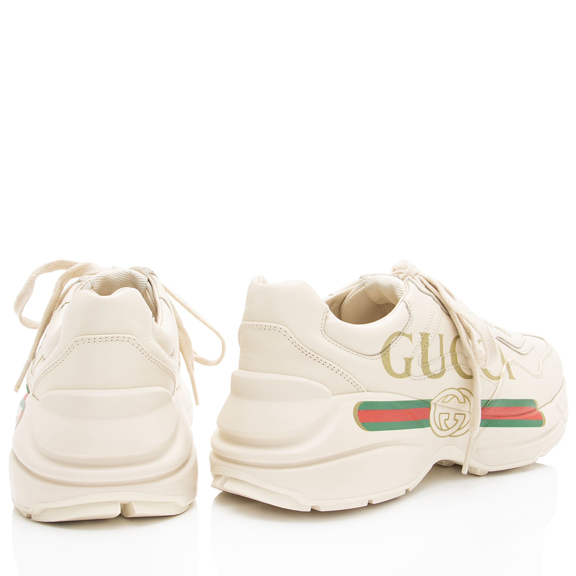 Gucci Leather Logo Rhyton Sneakers - Size 9.5 / 39.5