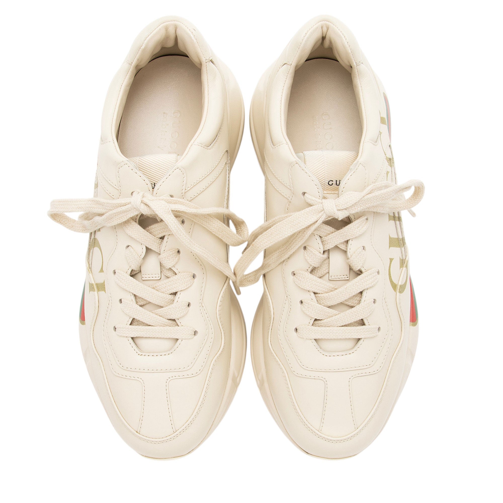 Gucci Leather Logo Rhyton Sneakers - Size 9.5 / 39.5