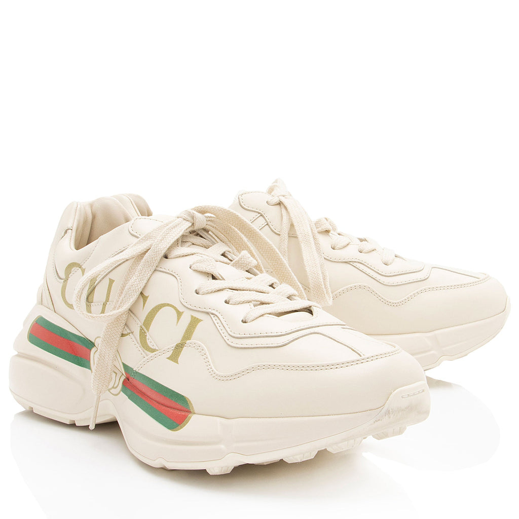 Gucci Leather Logo Rhyton Sneakers - Size 9.5 / 39.5
