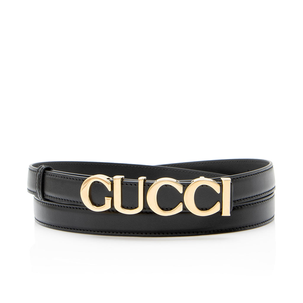 Gucci Leather Logo Thin Belt - Size 42 / 105