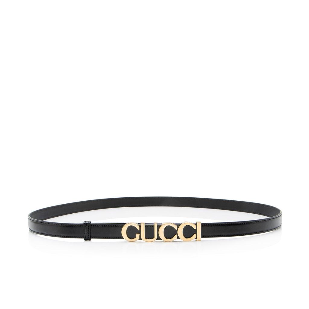 Gucci Leather Logo Thin Belt - Size 42 / 105