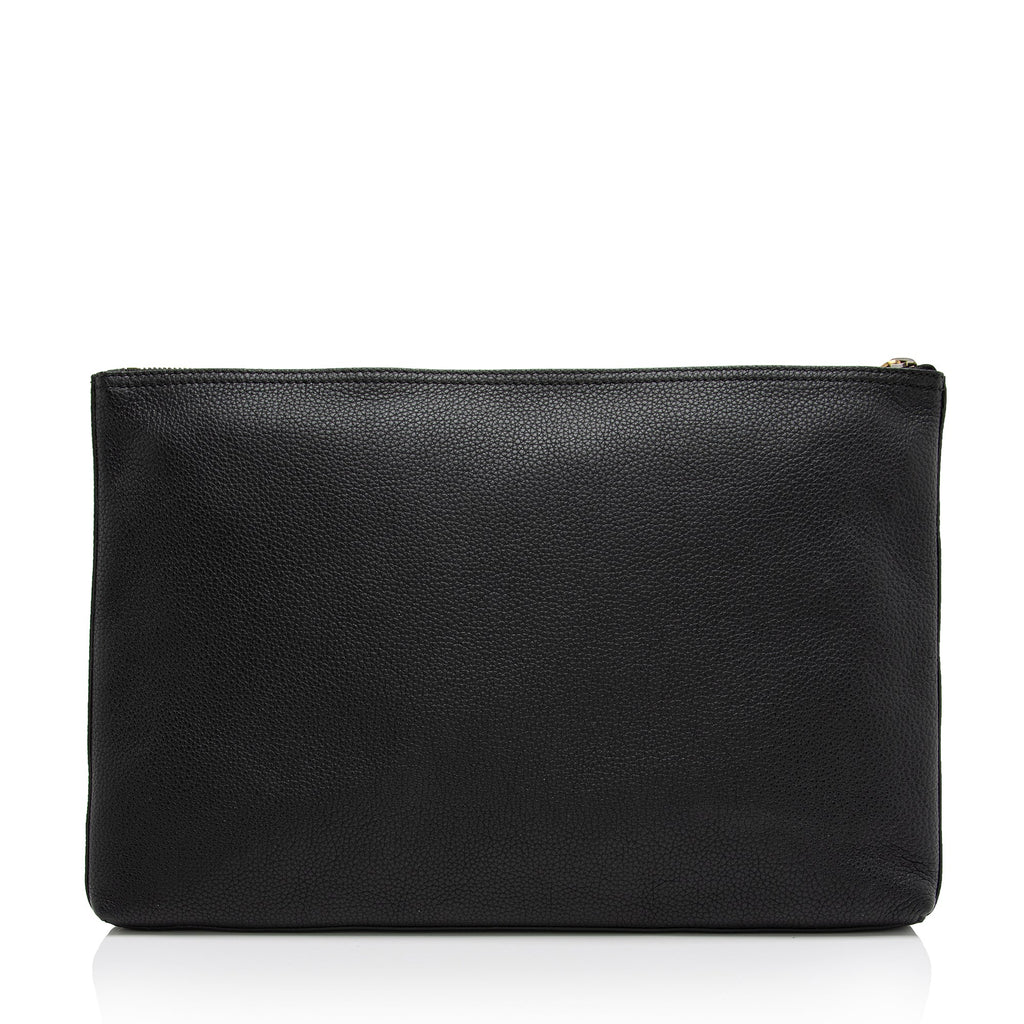 Gucci Leather Logo Zip Large Pouch (SHF-YffhN8)