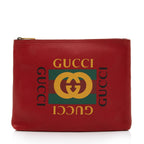 Gucci Leather Logo Zip Pouch (SHF-x1B73m)