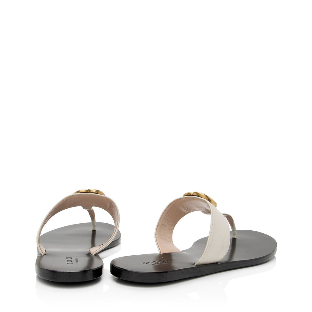 Gucci Leather Marmont T-Strap Sandals - Size 7.5 / 37.5 (SHF-aHZ3M9)