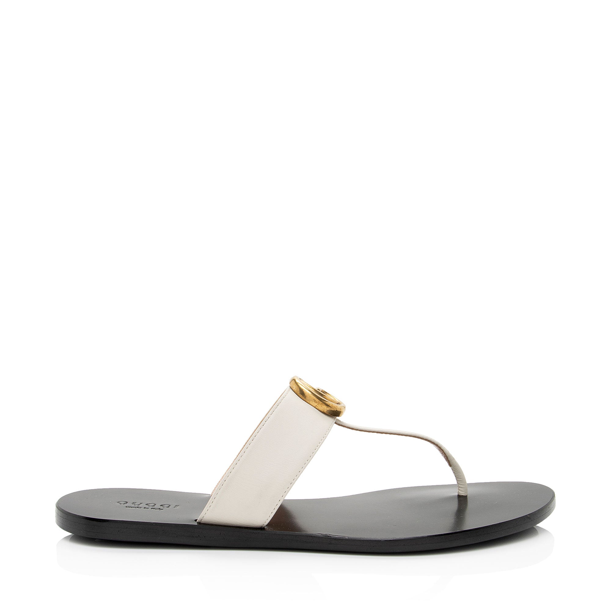 Gucci Leather Marmont T-Strap Sandals - Size 7.5 / 37.5 (SHF-aHZ3M9)