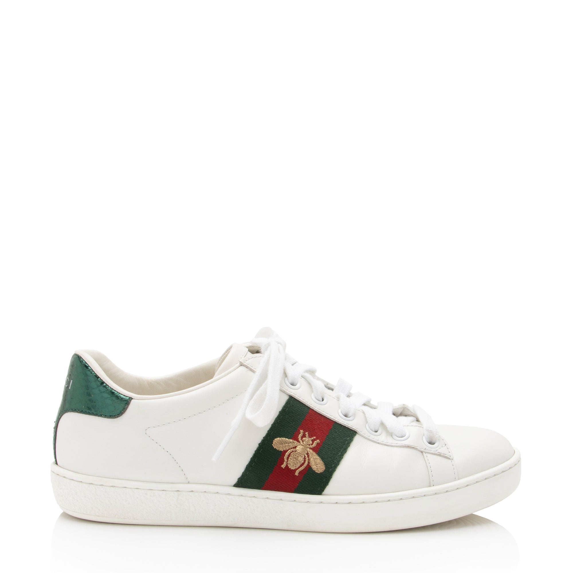 Gucci Leather New Ace Bee Sneakers - Size 6.5 / 36.5 (SHF-XiM4za)
