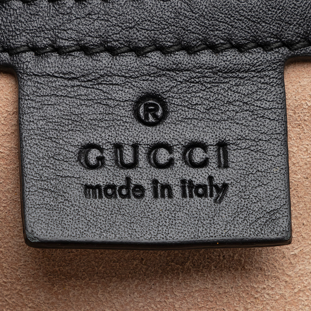 Gucci Leather Nymphaea Top Handle Medium Satchel (SHF-21345)
