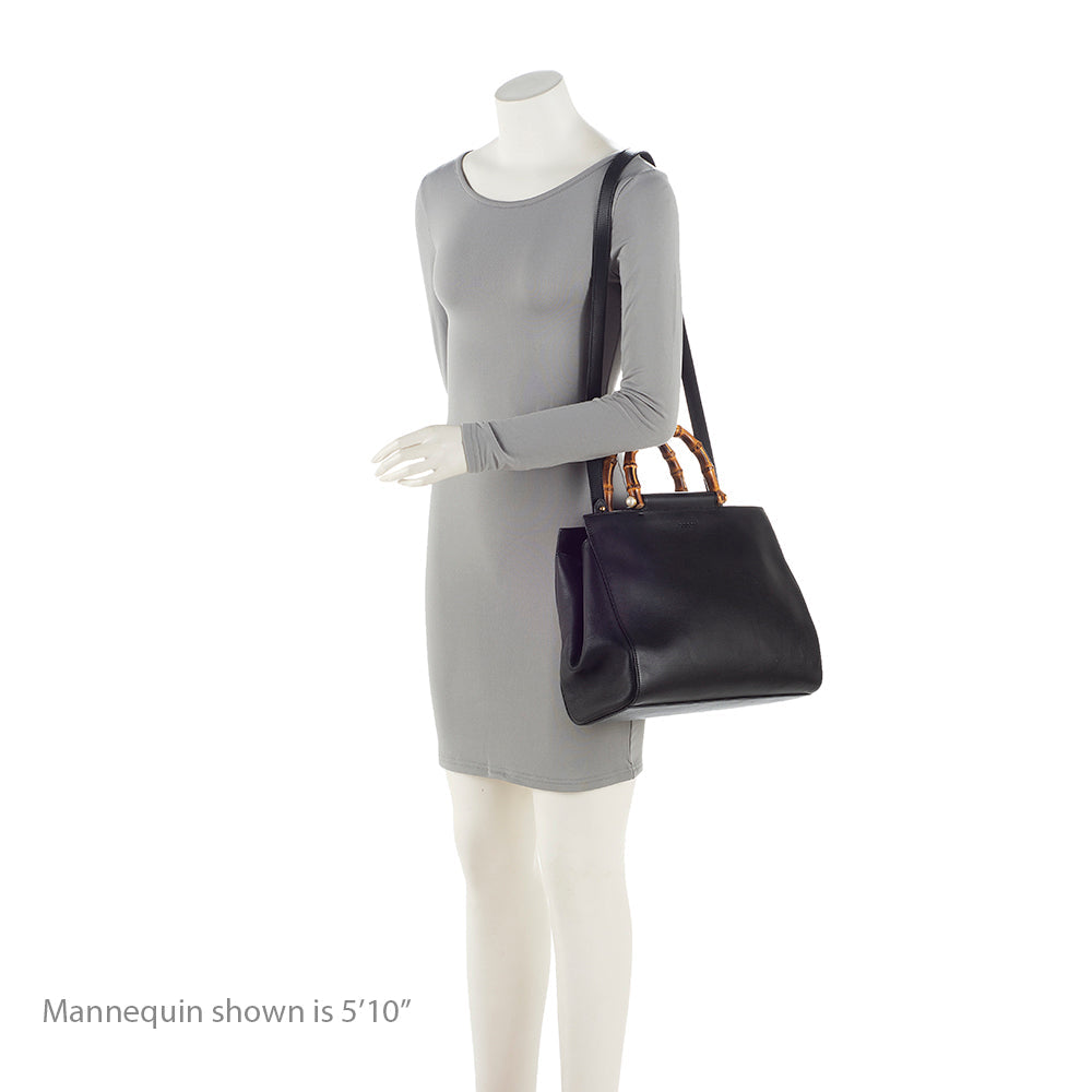Gucci Leather Nymphaea Top Handle Medium Satchel (SHF-21345)