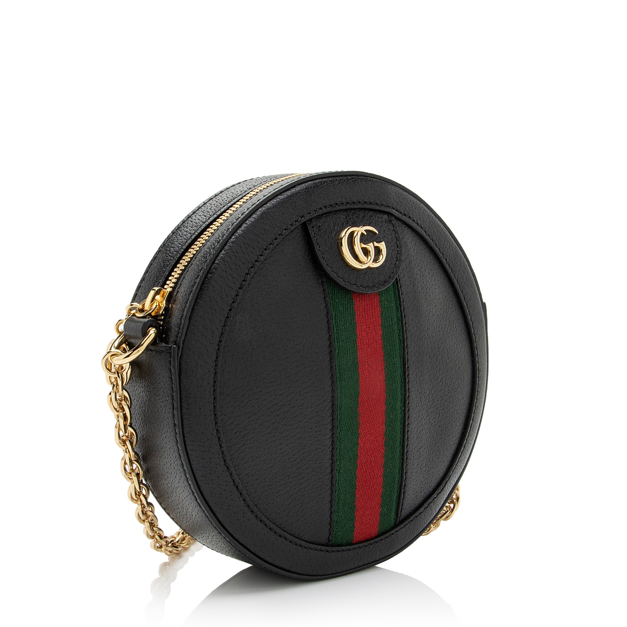 Gucci Leather Ophidia Round Mini Shoulder Bag (SHF-lSFNlA)
