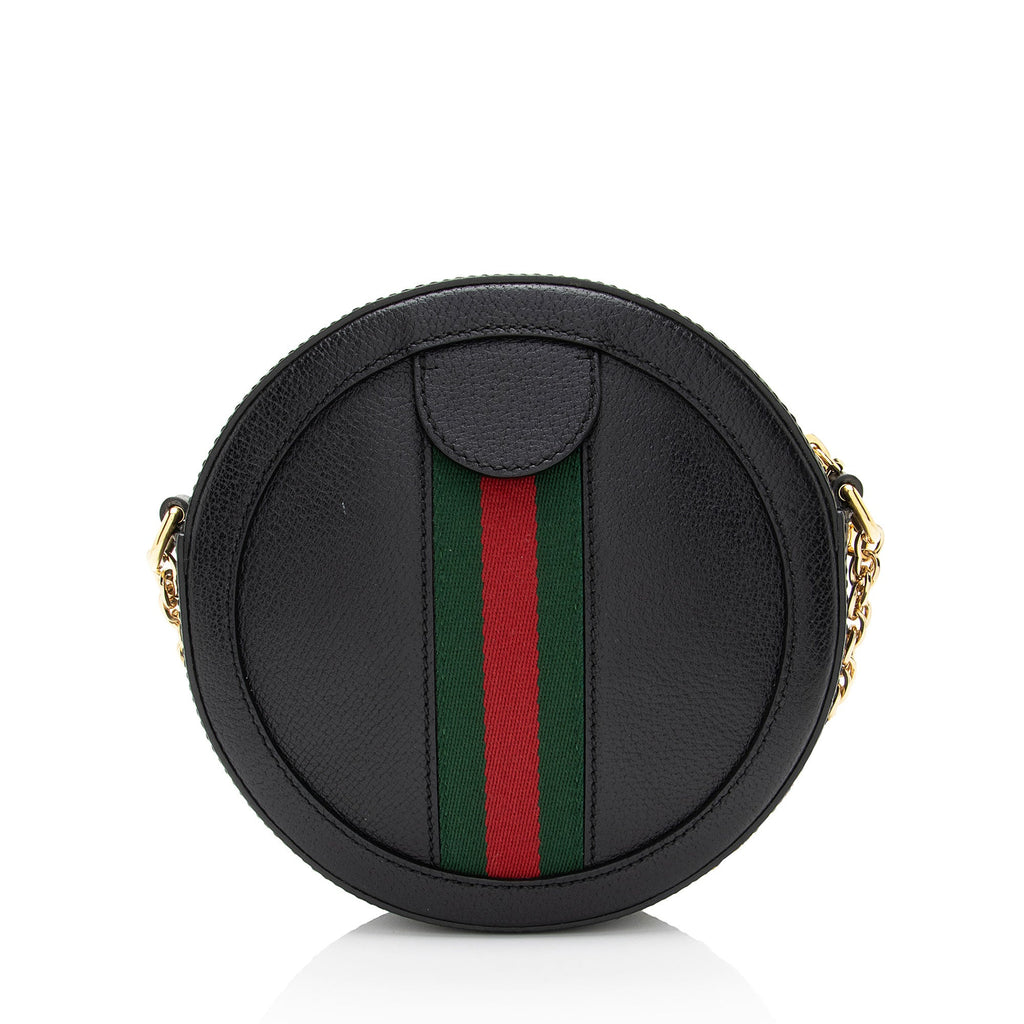 Gucci Leather Ophidia Round Mini Shoulder Bag (SHF-8X1FRs)