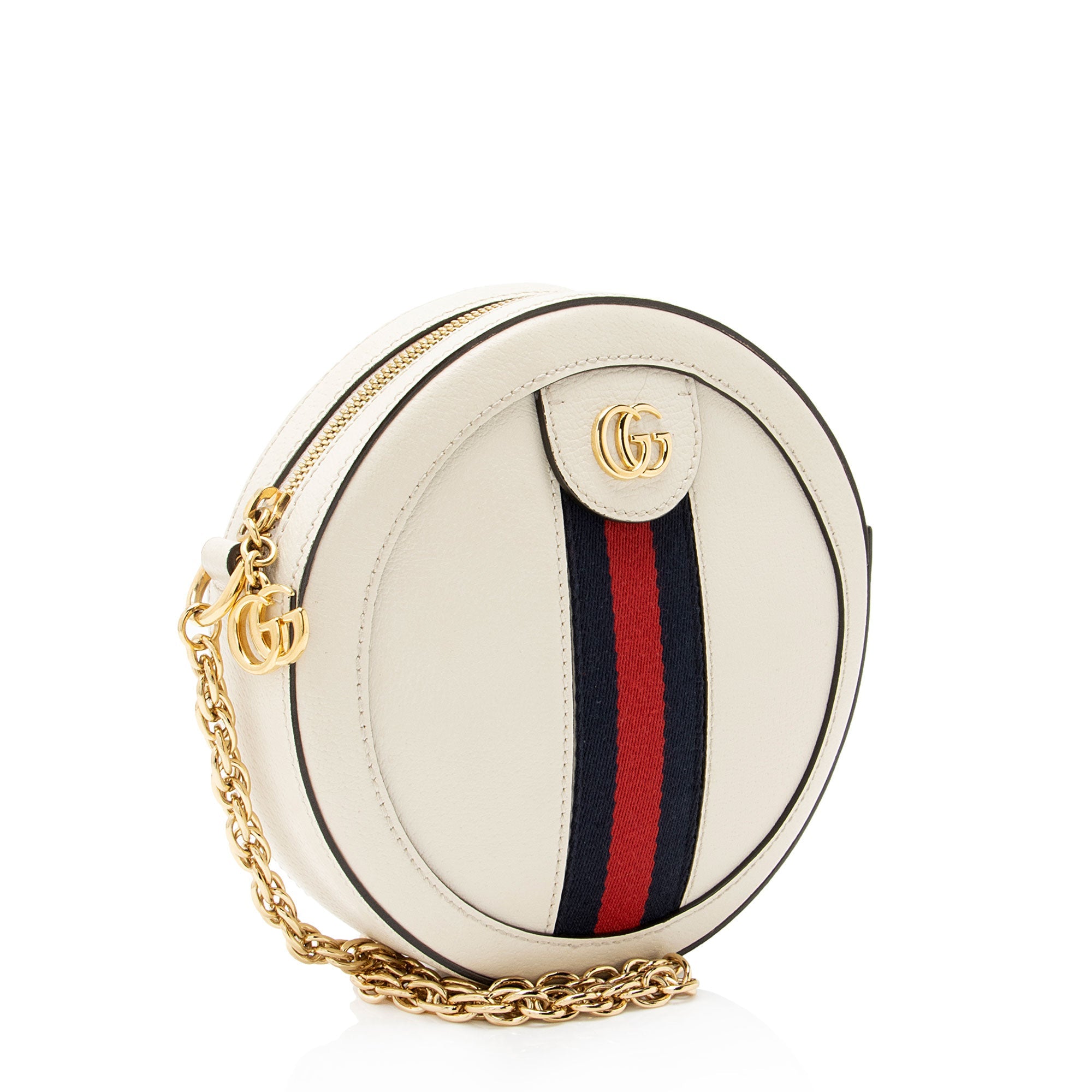 Gucci Leather Ophidia Round Mini Shoulder Bag