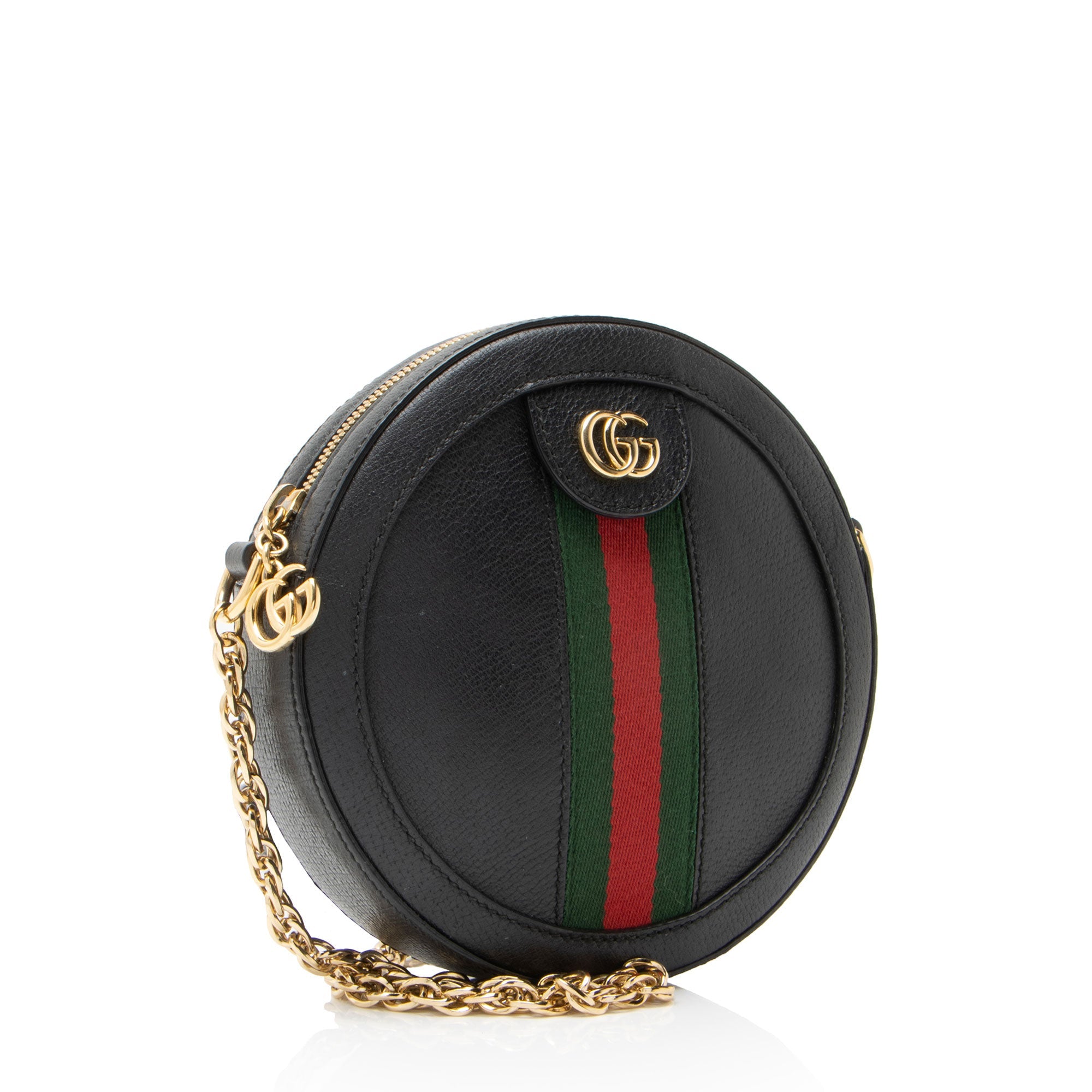 Gucci Leather Ophidia Round Mini Shoulder Bag