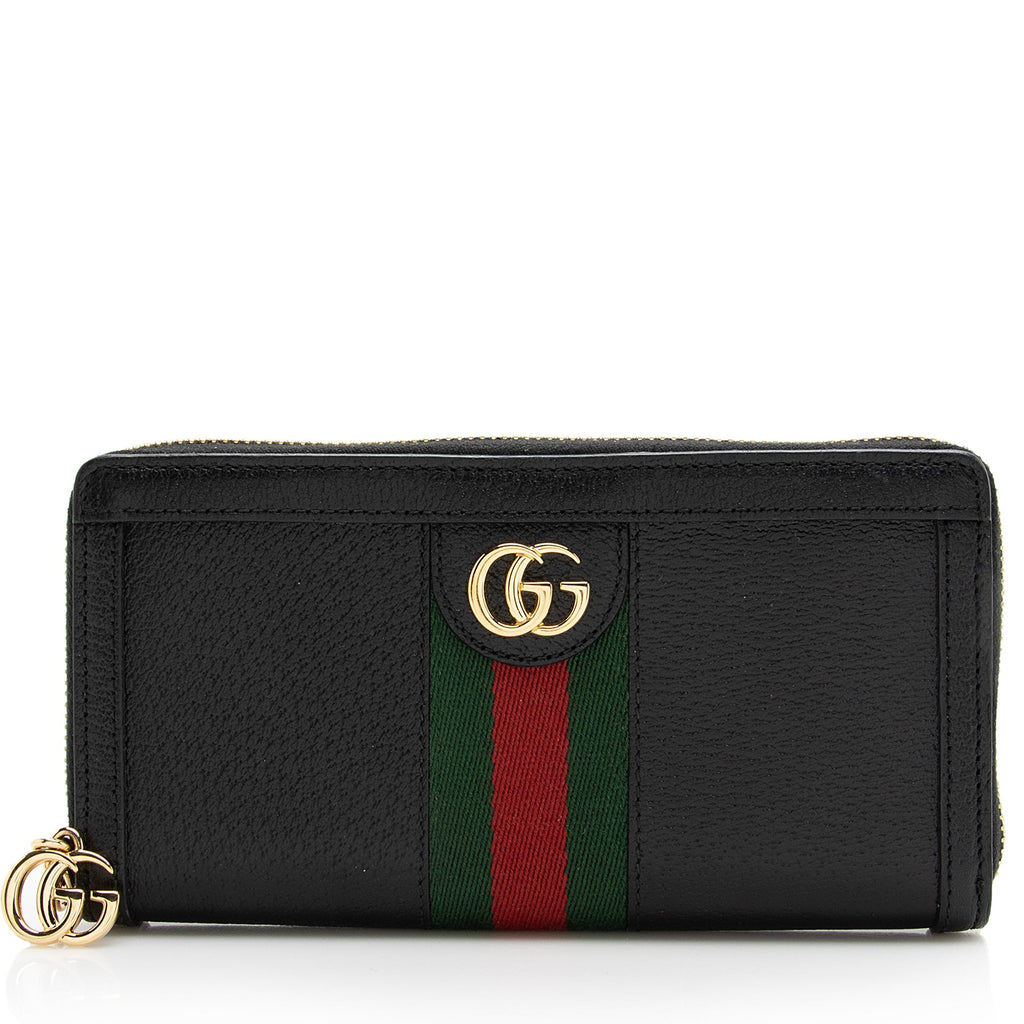Gucci Leather Ophidia Zip Around Wallet (SHF-22953)