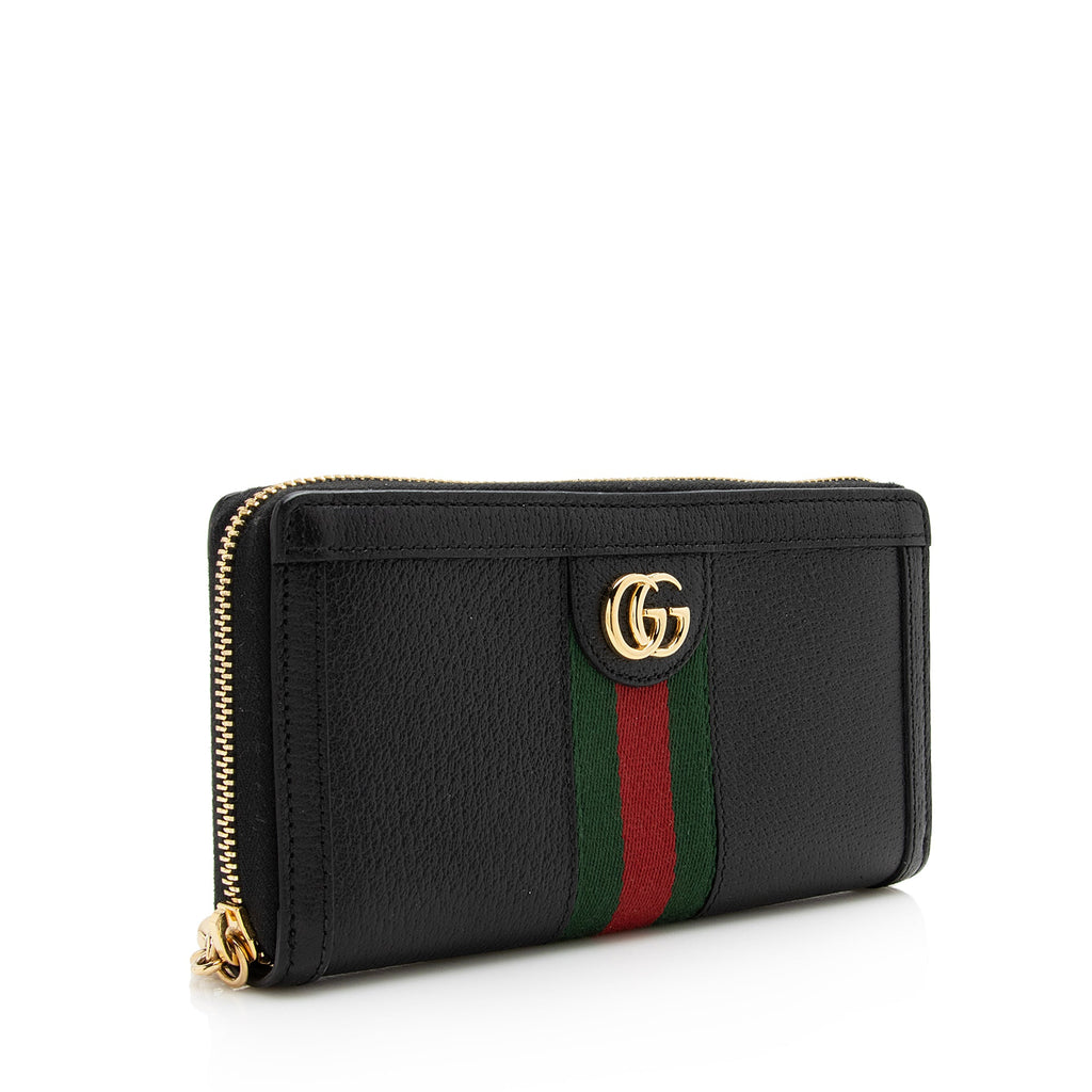 Gucci Leather Ophidia Zip Around Wallet (SHF-22953)