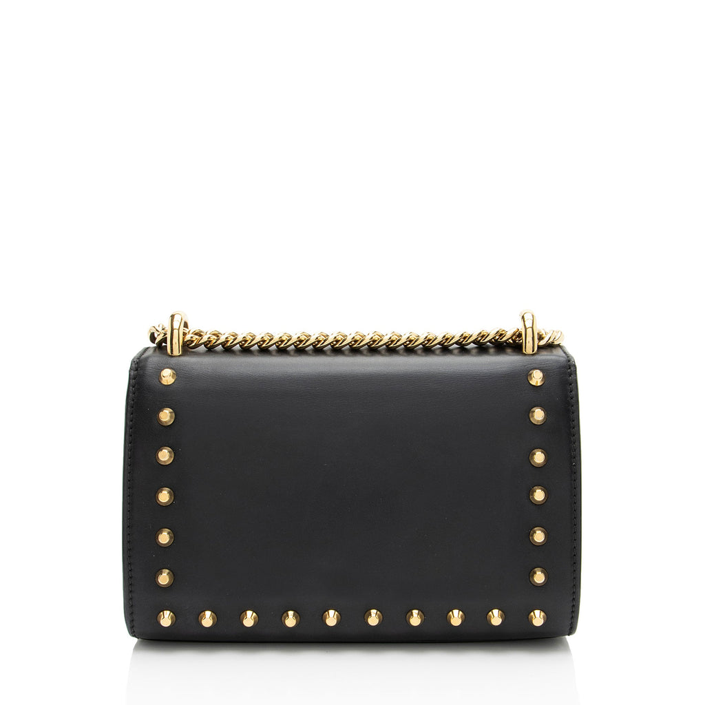 Gucci Leather Pearl Stud Padlock Small Shoulder Bag