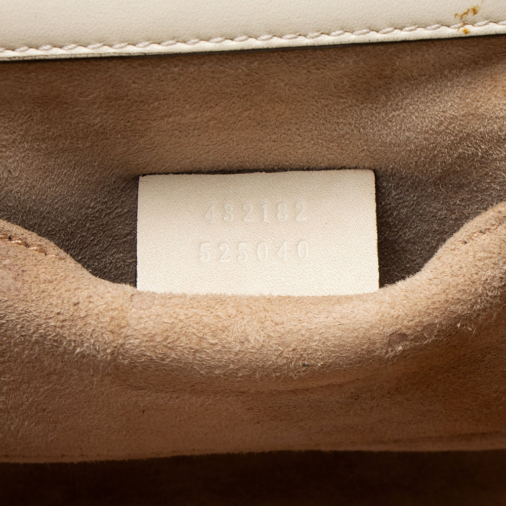 Gucci Leather Pearl Stud Padlock Small Shoulder Bag