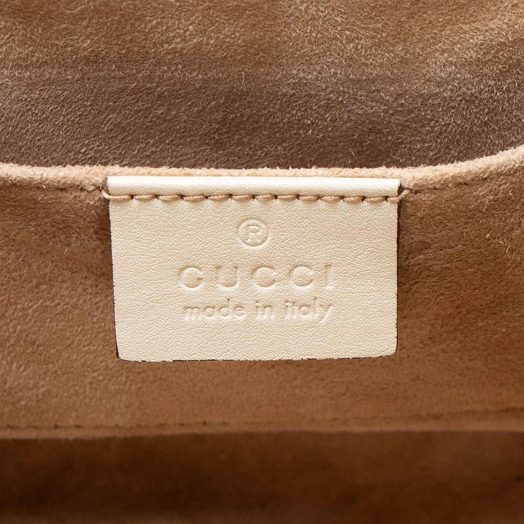 Gucci Leather Pearl Stud Padlock Small Shoulder Bag