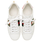 Gucci Leather Pearl Studded Web Ace Sneakers - Size 7 / 37 (SHF-gBzTiz)