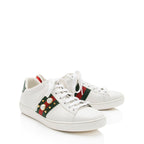 Gucci Leather Pearl Studded Web Ace Sneakers - Size 7 / 37 (SHF-gBzTiz)