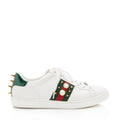 Gucci Leather Pearl Studded Web Ace Sneakers - Size 7 / 37 (SHF-gBzTiz)