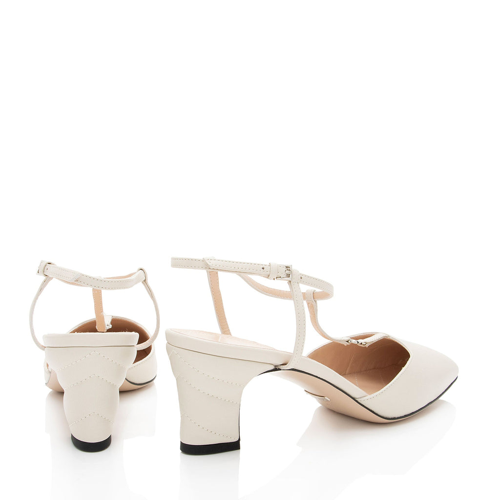 Gucci Leather Petite GG Charlotte Slingback Pumps - Size 10 / 40