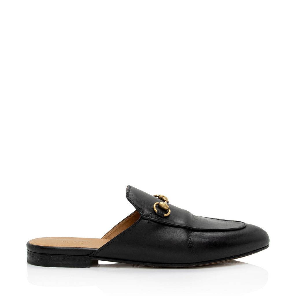 Gucci Leather Princetown Mules - Size 9 / 39 (SHF-J82BE6)