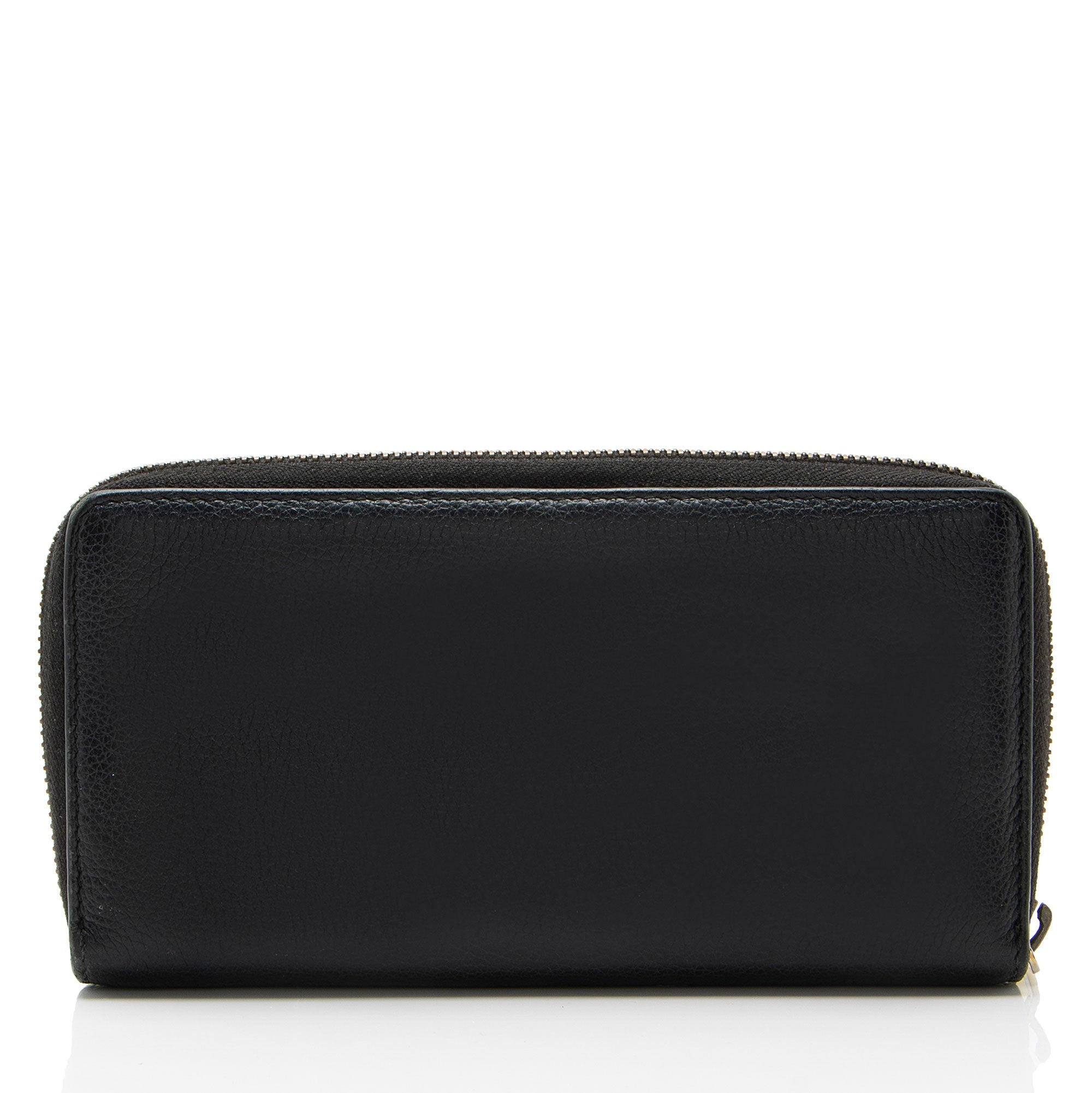 Gucci Leather Logo Print Zip Around Wallet