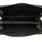 Gucci Leather Logo Print Zip Around Wallet