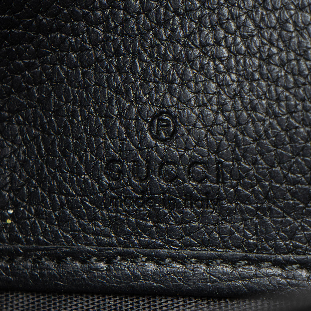 Gucci Leather Logo Print Zip Around Wallet