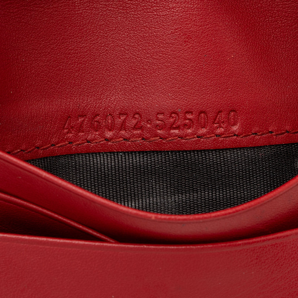 Gucci Leather Queen Margaret Bee Card Case (SHF-xcHoPF)